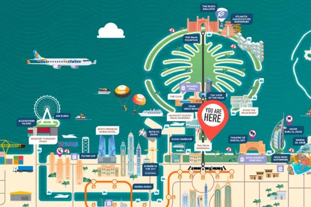 Luxury Sea View On The Palm With Access To Beach 迪拜 0*,